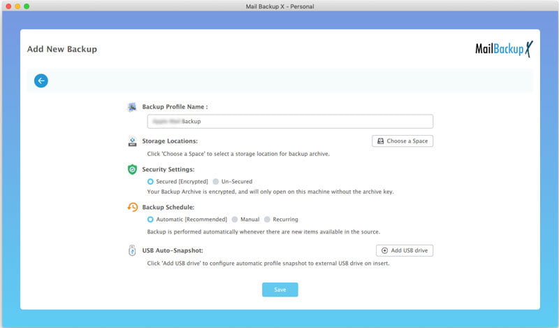 Outlook Mac Backup Additional settings
